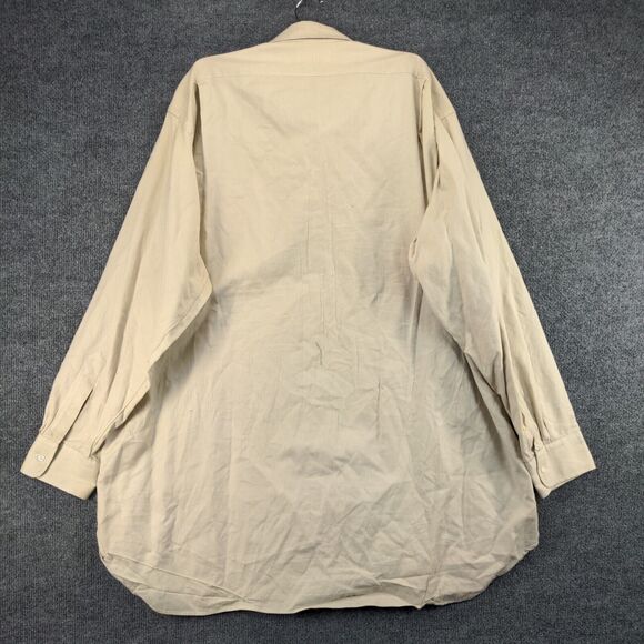 Gitman Bros. For Rochester Dress Shirt Mens 18.5-36 Tall Long Sleeve Tan Cotton - Picture 6 of 16